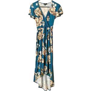 A.Byer Women's Junior's High-Low Faux Wrap Knit Dress  C-A0004